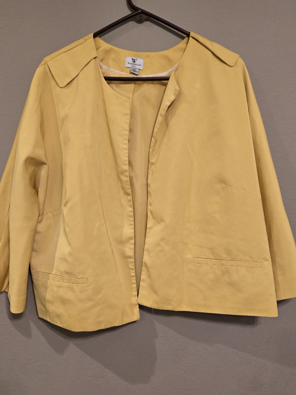 Worthington Yellow Open-Front Jacket